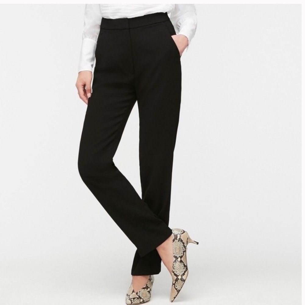 J. Crew Black Classic High Rise Straight Leg Easy Pants, Size 12T - Picture 1 of 12